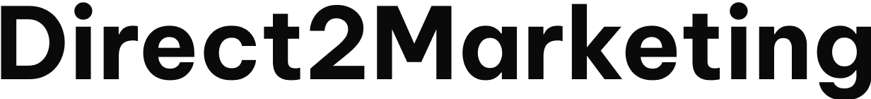 Direct2Marketing logo in bold black text.